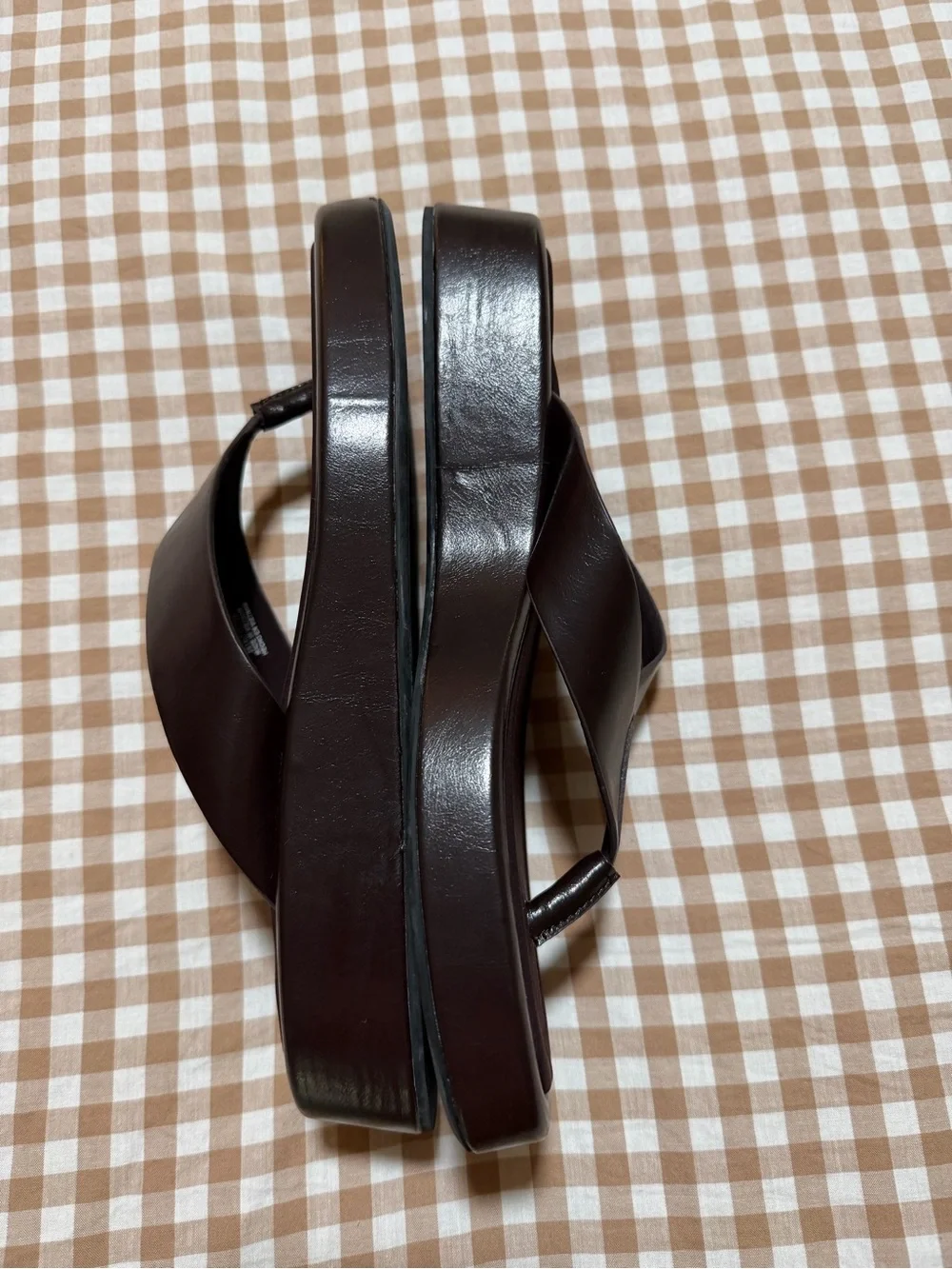 Zara Women's Platform Flip-Flop Sandals in Dark Brown - Picture 6 of 6